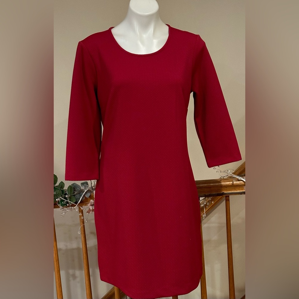 Daisy Fuentes Simple Fuchsia Midi 3/4 Sleeves Geo… - image 7
